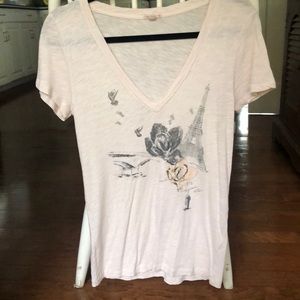 J Crew V Neck Graphic Tee